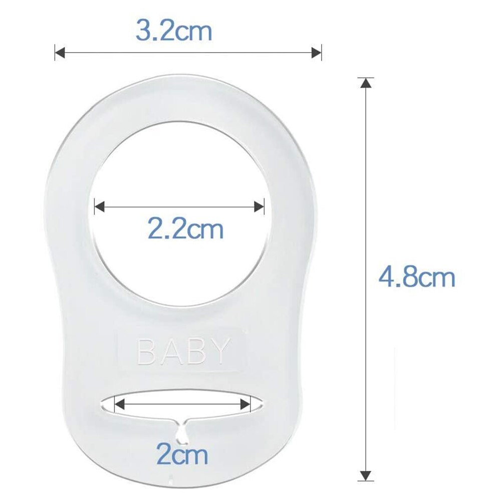 10 Uds anillo de Soporte de silicona anillo pacificador Clips de bebé adaptadores transparentes para chupete simulado