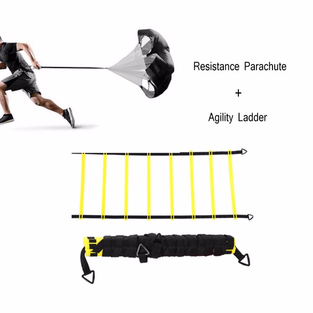 6 m 12 Rung Agility Ladder & Weerstand Parachute Agility Training Set voor Voetbal Snelheid Running Training Power Oefening