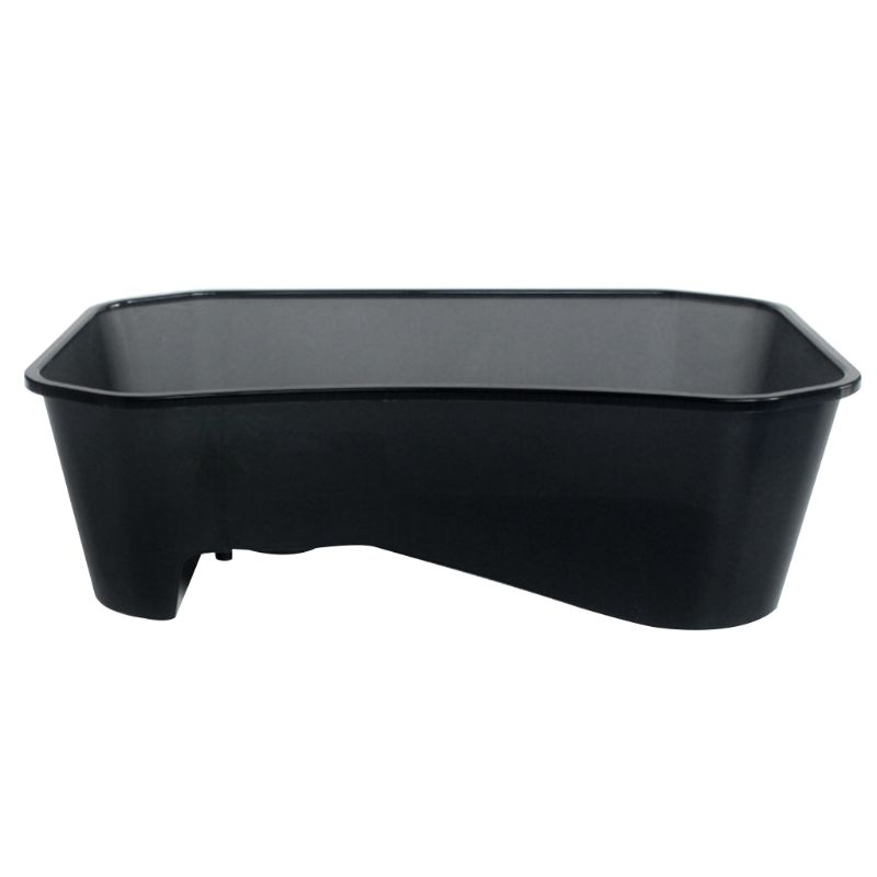 Reptile Vivarium Box Turtle Tortoise with Basking Ramp Tank Breeding Food Tool X6HC: Black