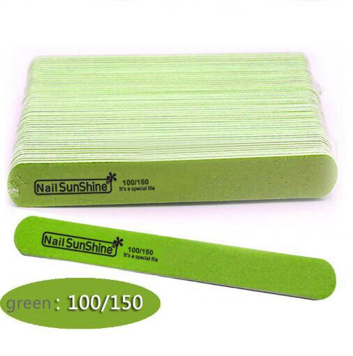 Limas de madera para uñas, pulidor de Lima para manicura, limas para uñas gruesas, 200, 180/240, 120/180, 240/320, 100/150 Uds.: green