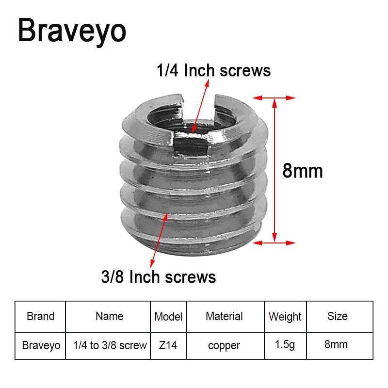 Juego de tuerca de tornillo de conversión de cámara, adaptador de soporte de fotografía de transferencia mutua 1/4 3/8, accesorios, tornillo de liberación rápida para Dslr: Oro
