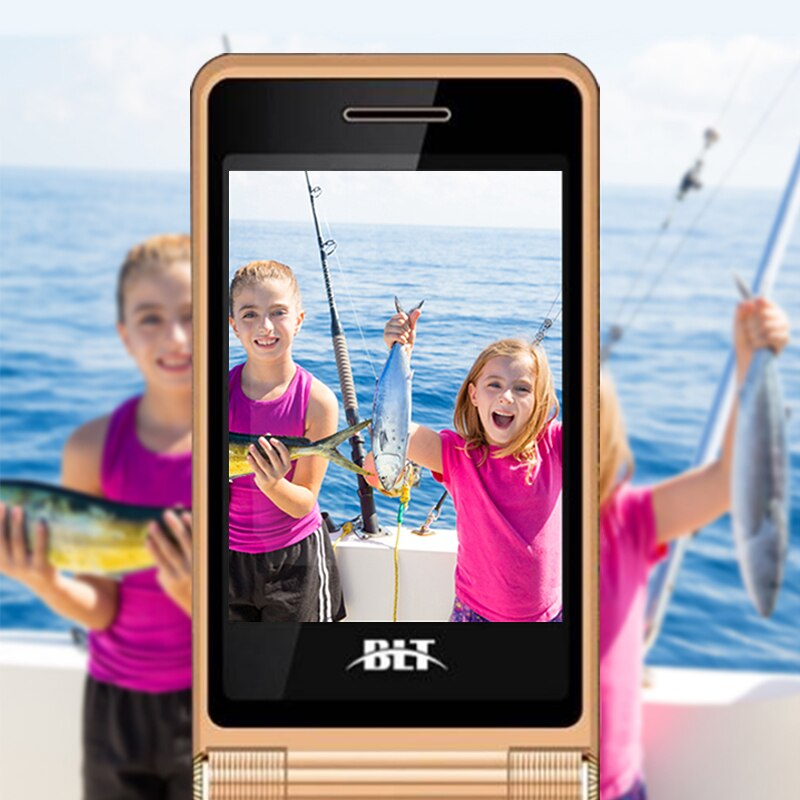 BLT Dual 2.8" Touch Screen Long Standby Big Russian Key Loud Sound Senior Flip Cell Mobile Phone For Old People P022