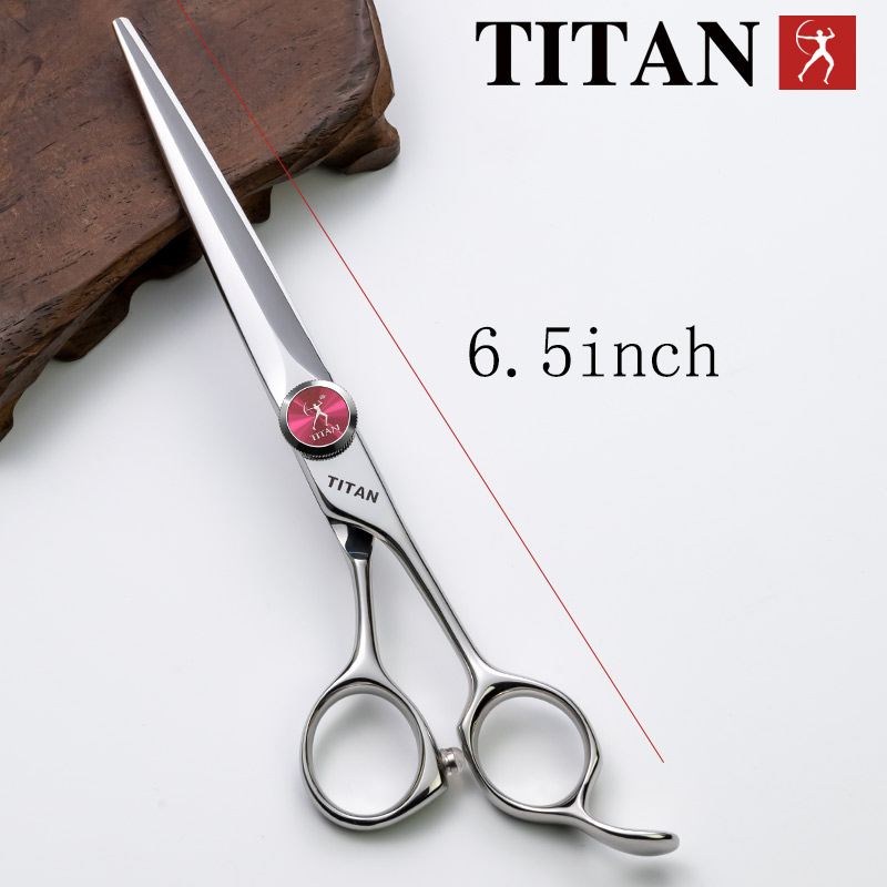 Tijeras de peluquería profesionales TITAN, herramienta de corte de pelo para adelgazar, acero vg10, 6,0, 6,5 pulgadas, herramientas de corte de salón: Rojo