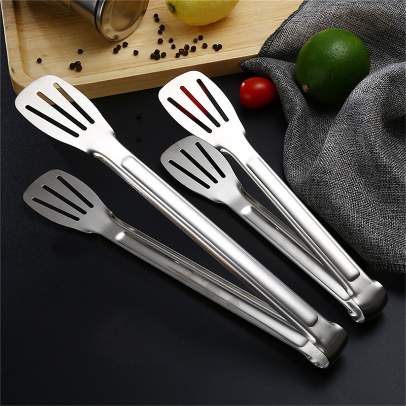 4YANG Stainless Steel Wooden Plastic Kitchen Food Utensils Buffet Cooking Tool Anti Heat Bread Clip Pastry Clamp Barbecue Tong