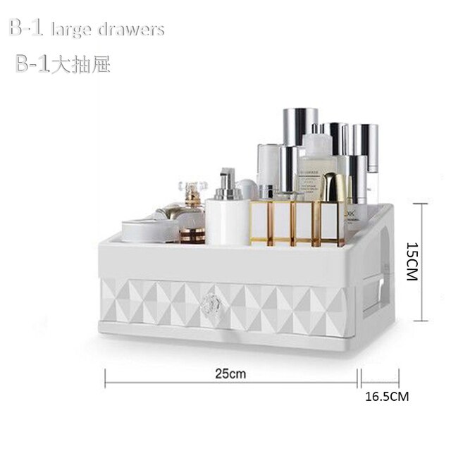 Cosmetic Organizers Drawer Makeup Organizer Cosmetic Case Waterproof Jewelry Box Beauty Skin Care Home Storage Box: A1