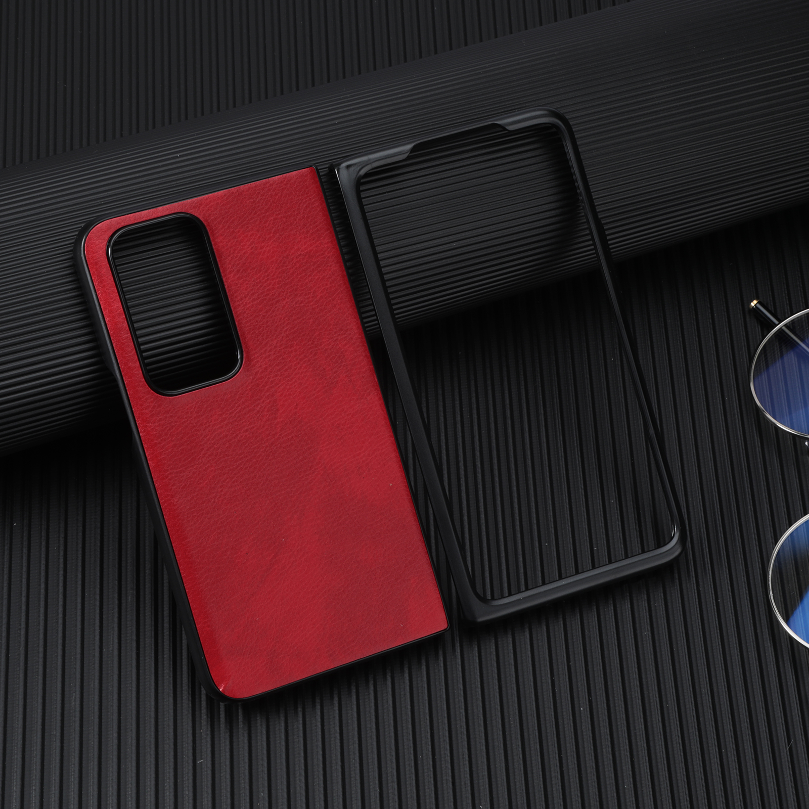 Case Voor Oppo Vinden N Premium Pu Leather Back Hard Shoockproof Cover Voor Oppo Vinden N PEUM00: Red