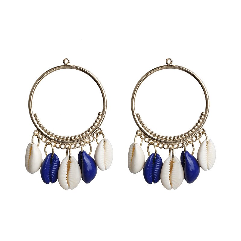 Nuevos colgantes de concha de 50 Uds. Para pendientes o collares DIYSeaside Estilo de vacaciones, accesorios de joyería LX57: Blue