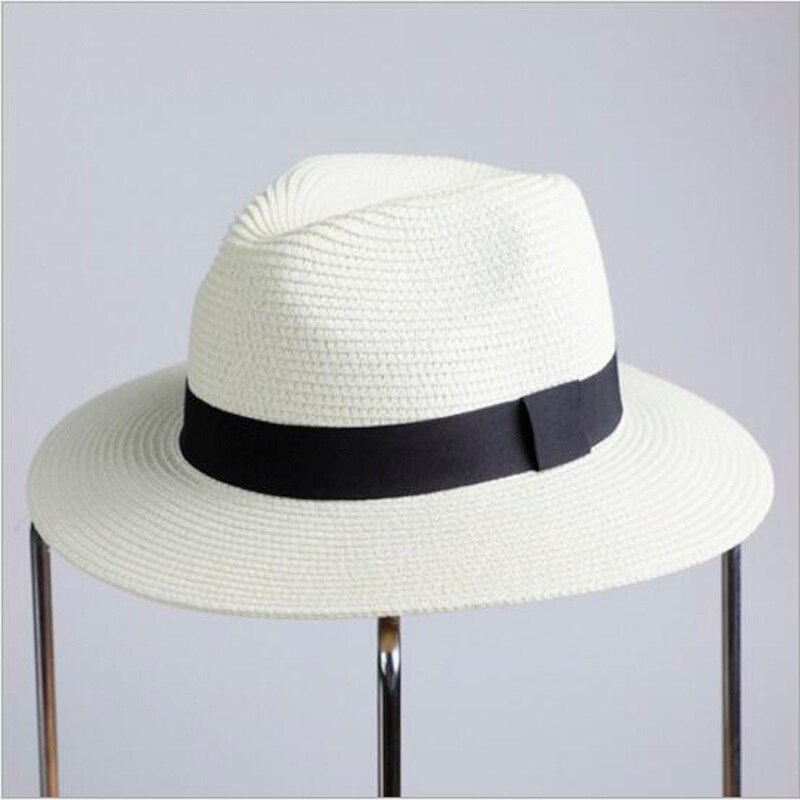 Summer unisex sun hat casual vacation Panama straw hat women wide brim Beach jazz men hats Foldable Chapeau