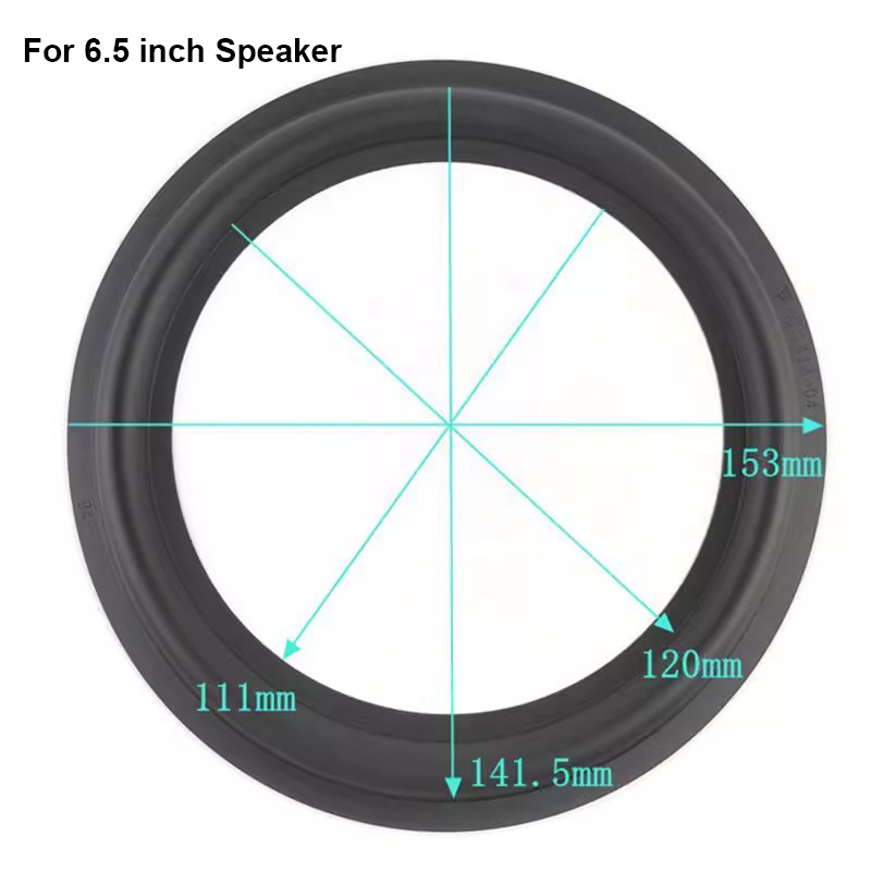 2x6,5"/7"/8" calowy głośnik gumowy składany pierścień krawędziowy naprawa głośnika niskotonowego boczne koło otaczać części zamienne 153mm-195mm/6,02"-7,68": Srebrny