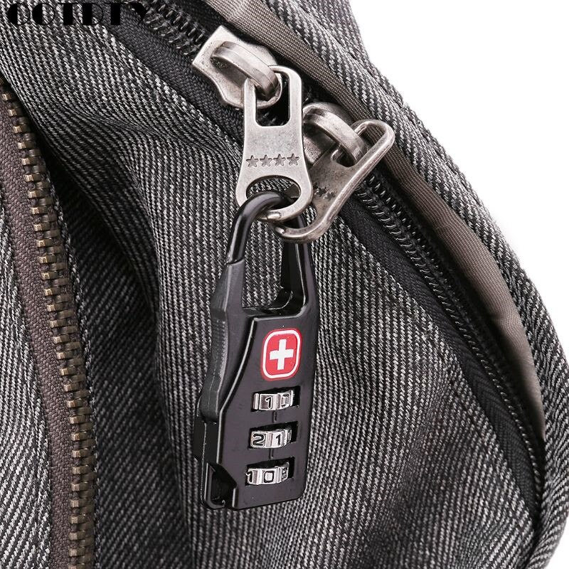 Swiss Cross Symbol Combination Safe Code Mini Padlock Luggage Travel Number Lock