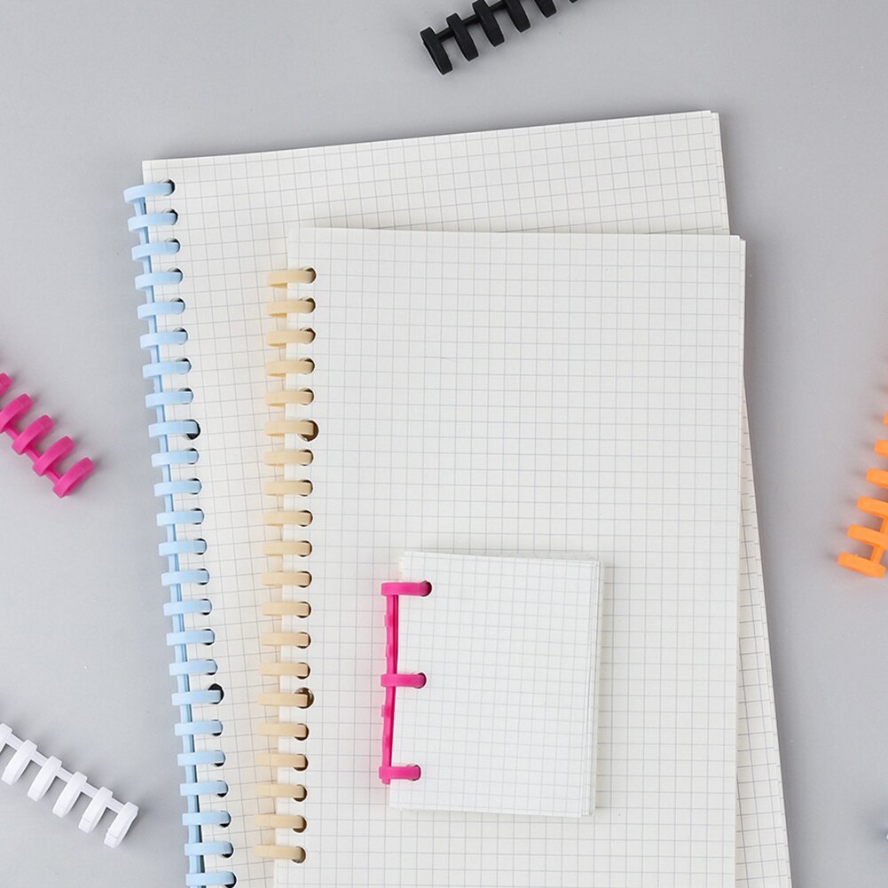 20 stk . 30- -hullers gør-det-selv-løs-blads-binder plastbindingsring fjeder spiralringe til  a4 a5 a6 papirnotebook kontorartikler