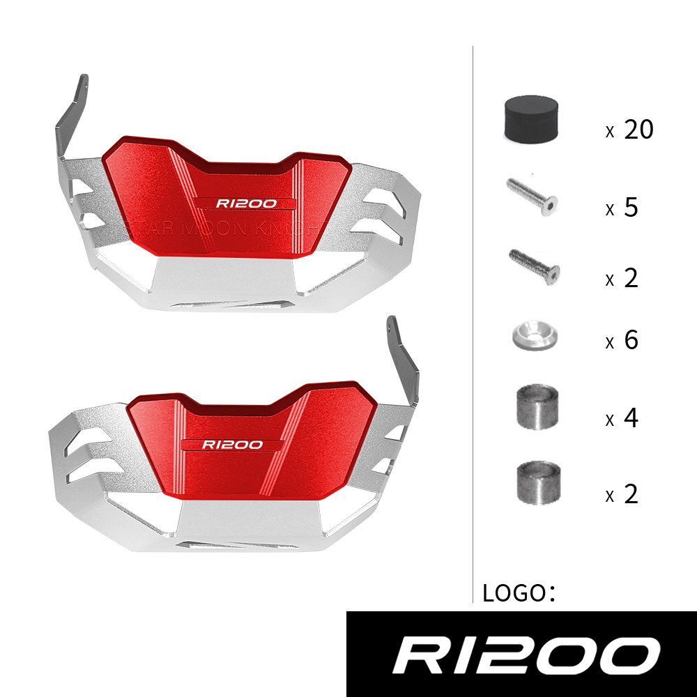 Para BMW R1200R R1200GS R 1200 GS R RnineT R nineT protectores de motor de motocicleta protectores de culata cubierta protectora de cilindro: Azul cielo