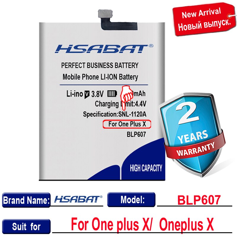 HSABAT BLP633 BLP637 BLP571 BLP597 BLP613 BLP607 BLP657 BLP685 Battery for Oneplus 1+ 1 + for one Plus 2 3 5 6 6T X 3T A3010: for one plus X