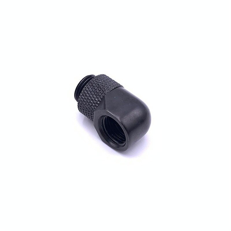 Flat Head Computer Water Cooling Flat Rotation 90 Degree Elbow Can Rotate 360 Degrees Right Angle Rotation Bend Silver Black