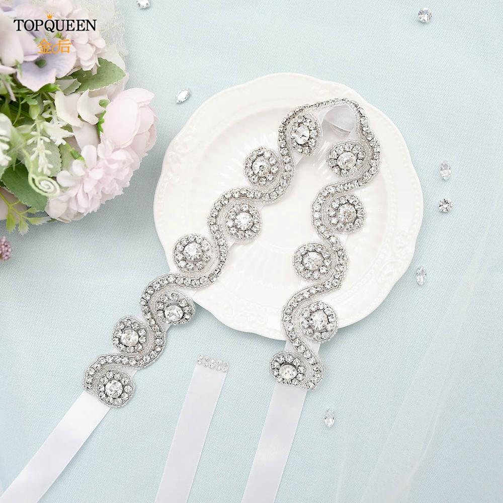 TOPQUEEN S10, cinturón de boda a la , cinturones de lujo ostentosos para mujer, faja enjoyada, cinturón Formal con diamantes de imitación