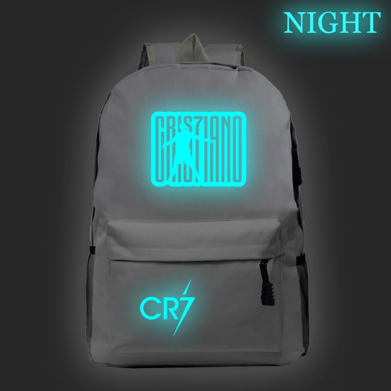 Cristiano Ronaldo CR7 Luminous Backpack Students Boys Girls Bags Schoolbag Teens Daily Rucksack for Kids Teens: 11