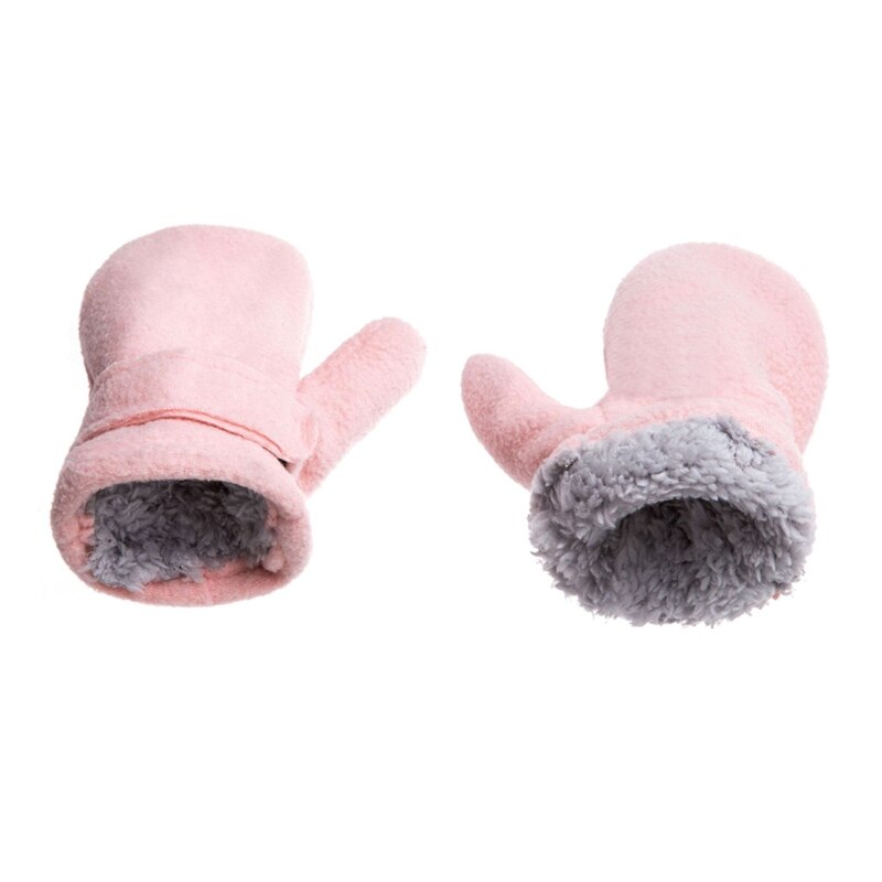 Winter Warm Dikker Baby Handschoenen Peuter Infant Winter Wanten Gevoerd Met Fleece Easy-On Baby Jongens Baby Meisjes Outdoor wanten: pink-XL