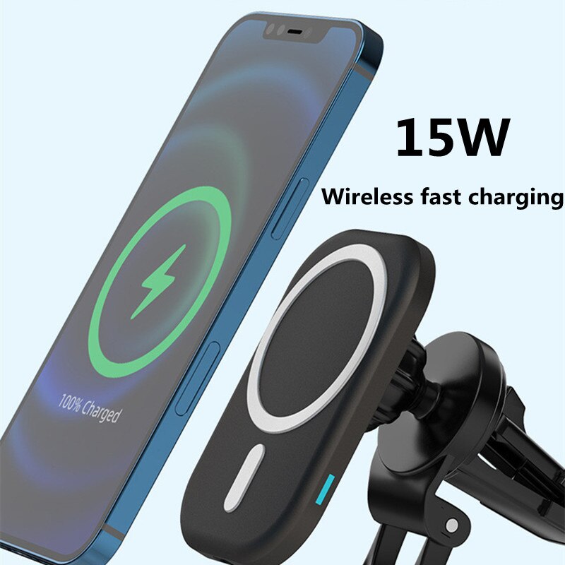 Magnetic wireless charger base for apple iphone 13, 12 11 huawei, samsung, fast charging mobile phone car navigation mount