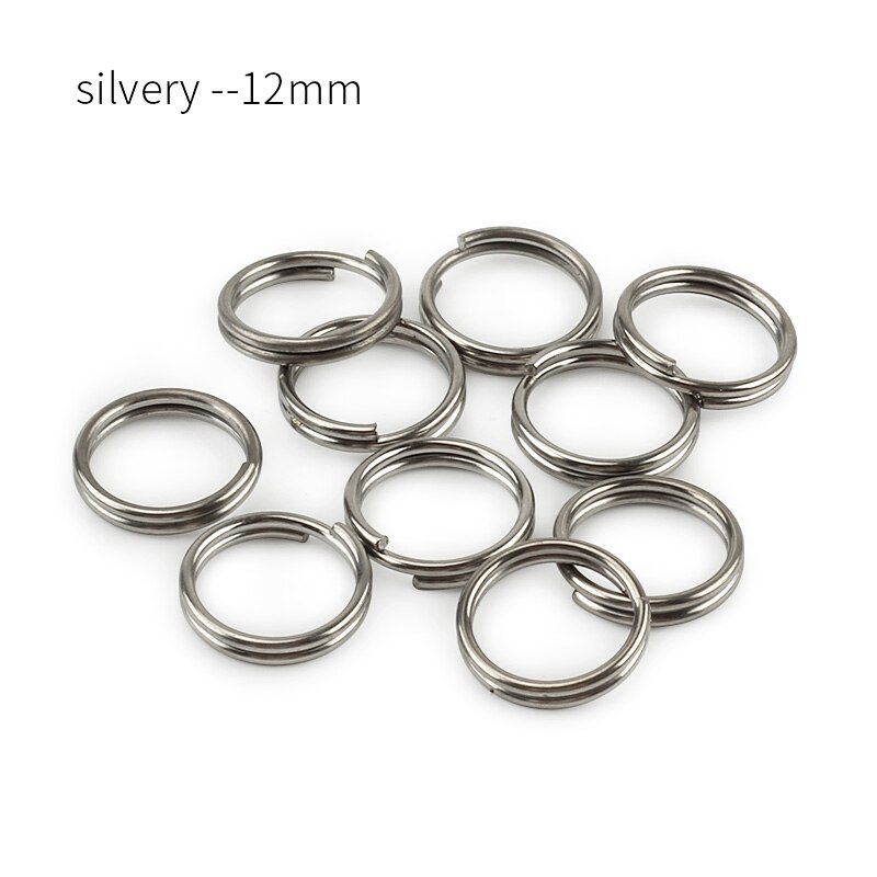 10 pièces/lot titane 10mm/12mm/14mm porte-clés EDC outil extérieur multicolore titane porte-clés: silvery 12mm