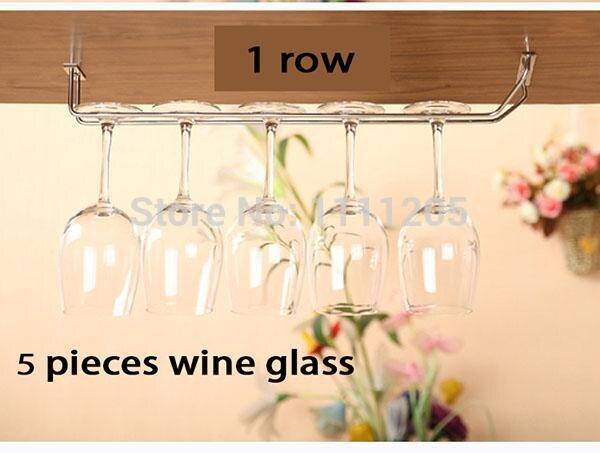 Wijnglas wandrek houders 38cm 4 rijen roestvrij staal zilver koperen hanger met schroeven hangende glasplanken rekken voor wijn