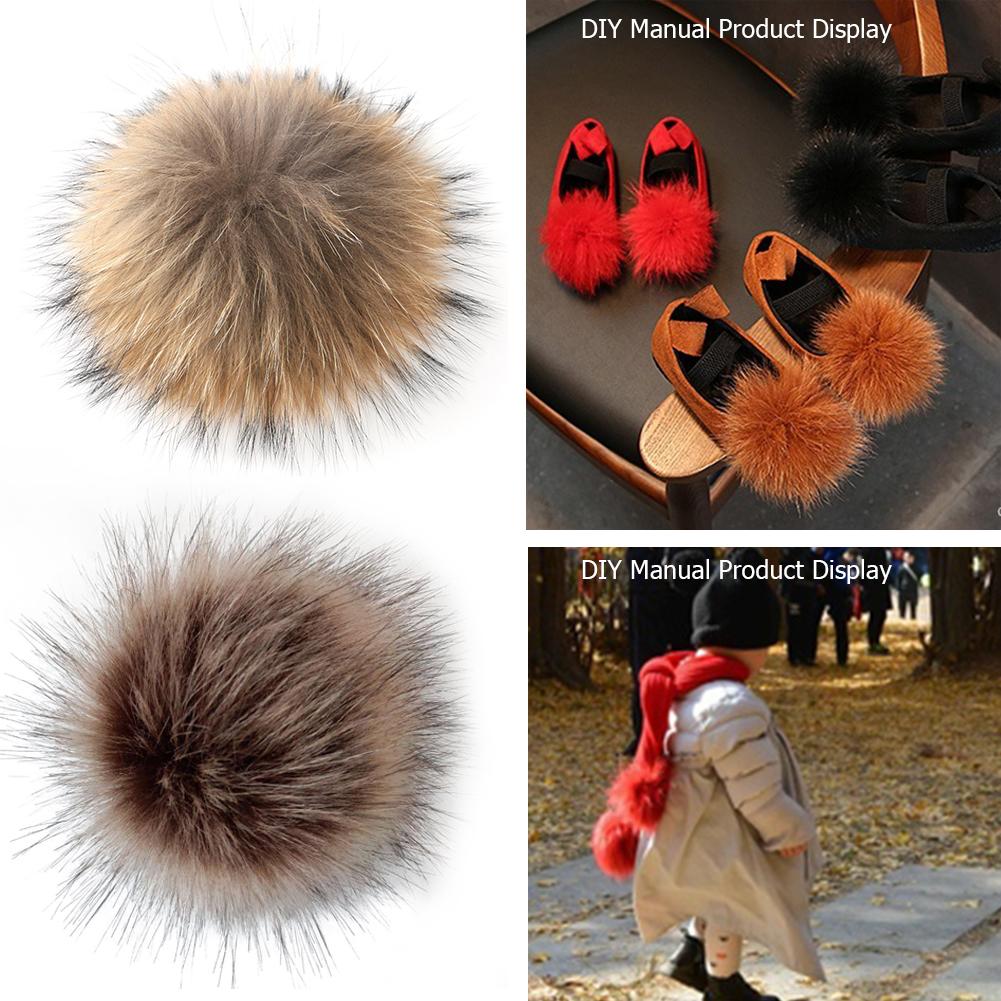 12pcs Soft Pompon Pendant Artificial Animal Skin Simple Hair Ball DIY Toy