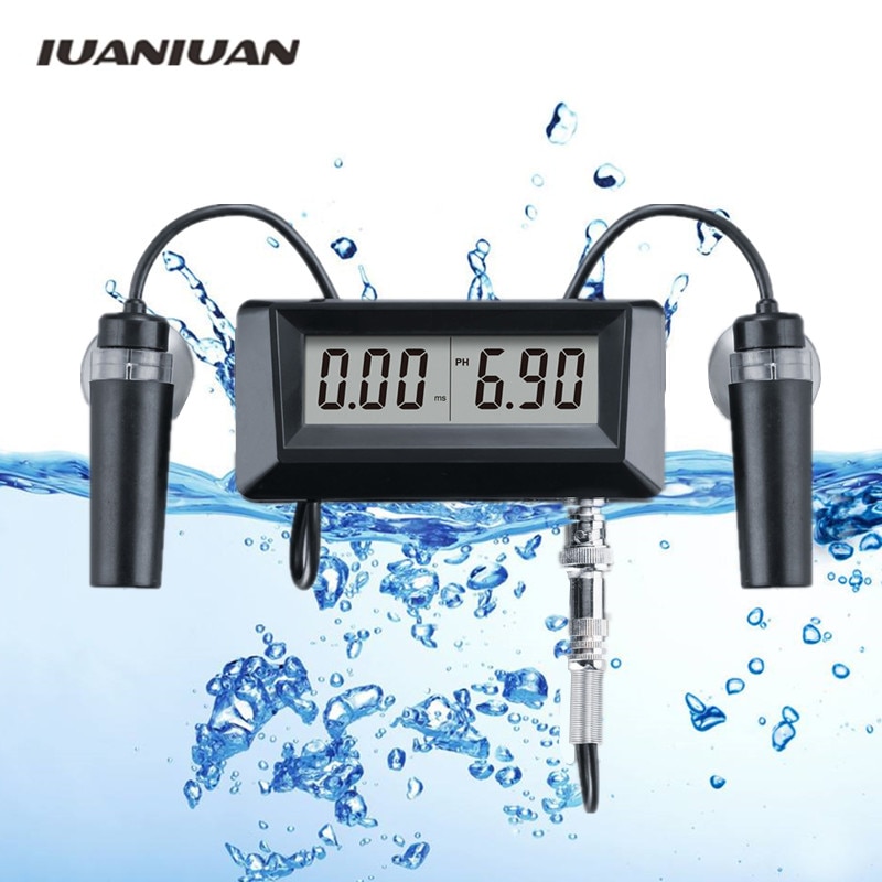 2 in 1 Water Monitor Portable Digital PH Meter 0.00-14.00 PH Tester with EC Conductivity Monito Meter 0-19.99ms/cm 30%off