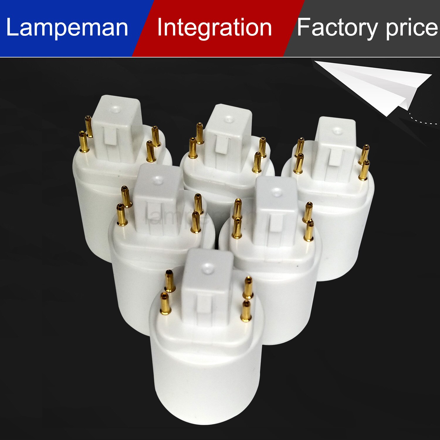 Adaptador de bombilla GX24 a E27, GX24Q a E27, E26, G24 a E27, convertidor de soporte de lámpara, 25 unids/lote