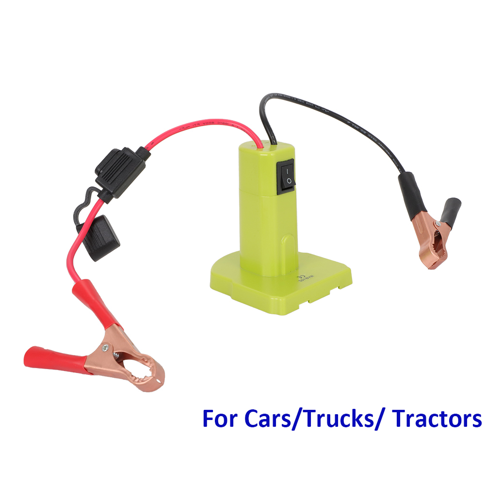 Til ryobi 18v jumpstarter, perfekt til start af biler, lastbiler, traktorer, batterijumperadapter med tænd/sluk-knap