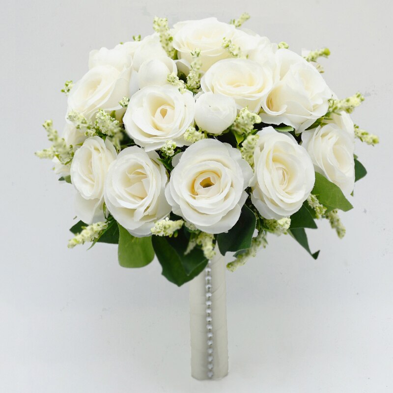 Brautstrauß, blumen für brautjungfern, hochzeitsaccessoires, weiße künstliche rosen, brautsträuße, hochzeitsdekoration, hochzeit