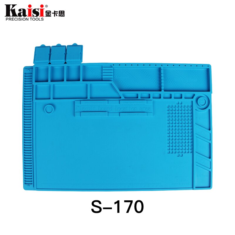 Newest S-180 55*35 CM BGA Heat Insulation Silicone Soldering Pad Repair Maintenance Platform Desk Mat with Magnetic Section 500: s-170