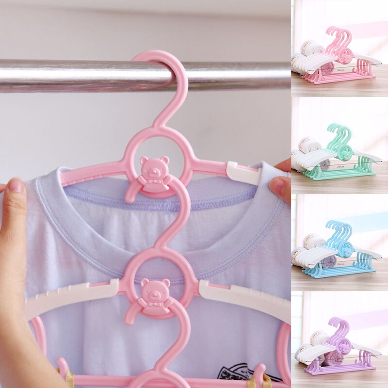 Perchas duraderas para ropa de bebé, ropa telescópica, colgadores de ropa de dibujos animados para niños, percheros de plástico para bebé, 1 ud.