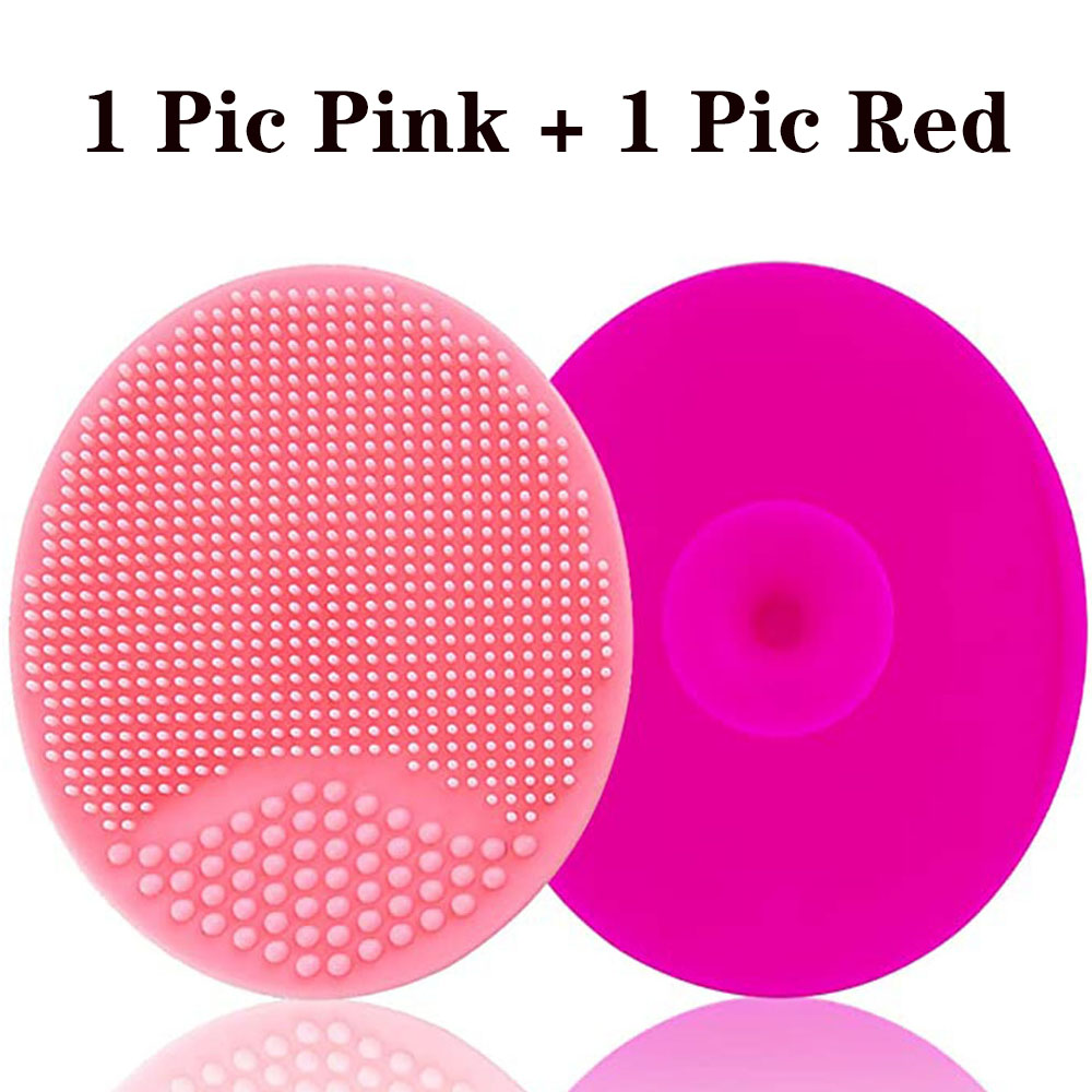 Baby Silicone Bath Brush Cradle Cap Scrubbers Exfoliating and Massaging Brush Scalp Care Scrubber for Hair Care And Body Care: Pink-Red