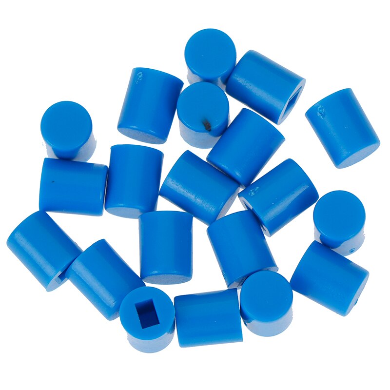 20Pcs Tactile Push Button Switch Cap 10mm Applies 6*7mm Self-locking Switch Button Cap High Qulaity: Blue