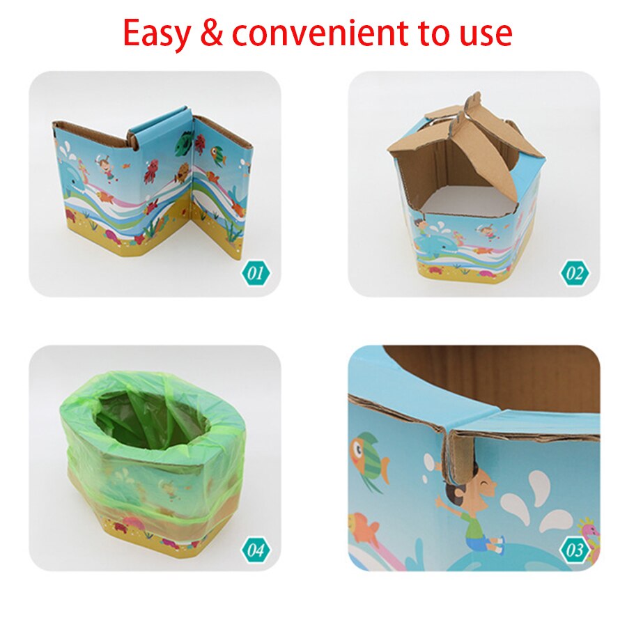 Orinal plegable portátil plegable para niños y niñas, orinal plegable para niños y niñas, inodoro de viaje, entrenamiento, orinal de emergencia infantil con bolsas gratis