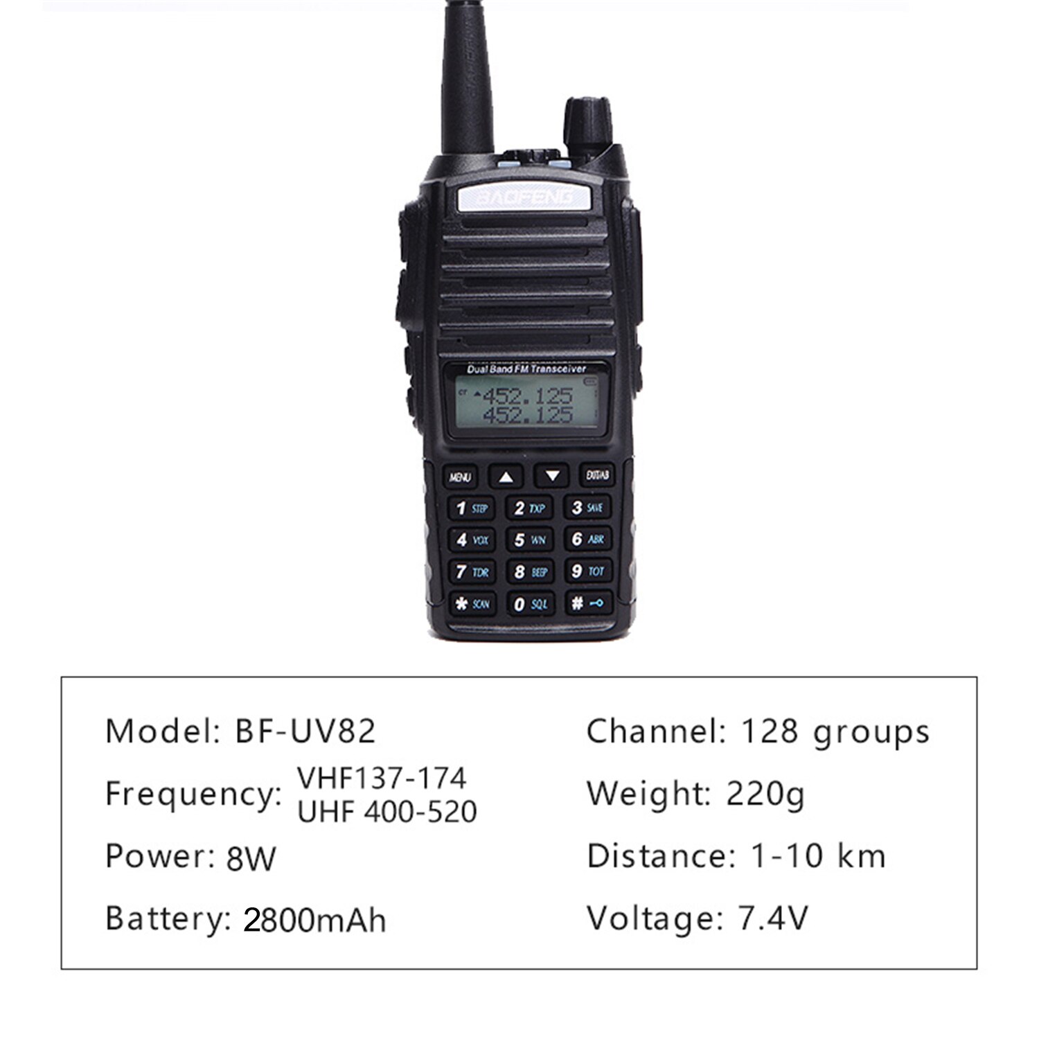 トランシーバー 5 ワット 8 ワットデュアルバンド 10 キロ Baofeng UV-82 FM トランシーバポータブル CB アマチュア無線 128CH VHF /UHF UV 82 双方向ラジオ 2800mAh