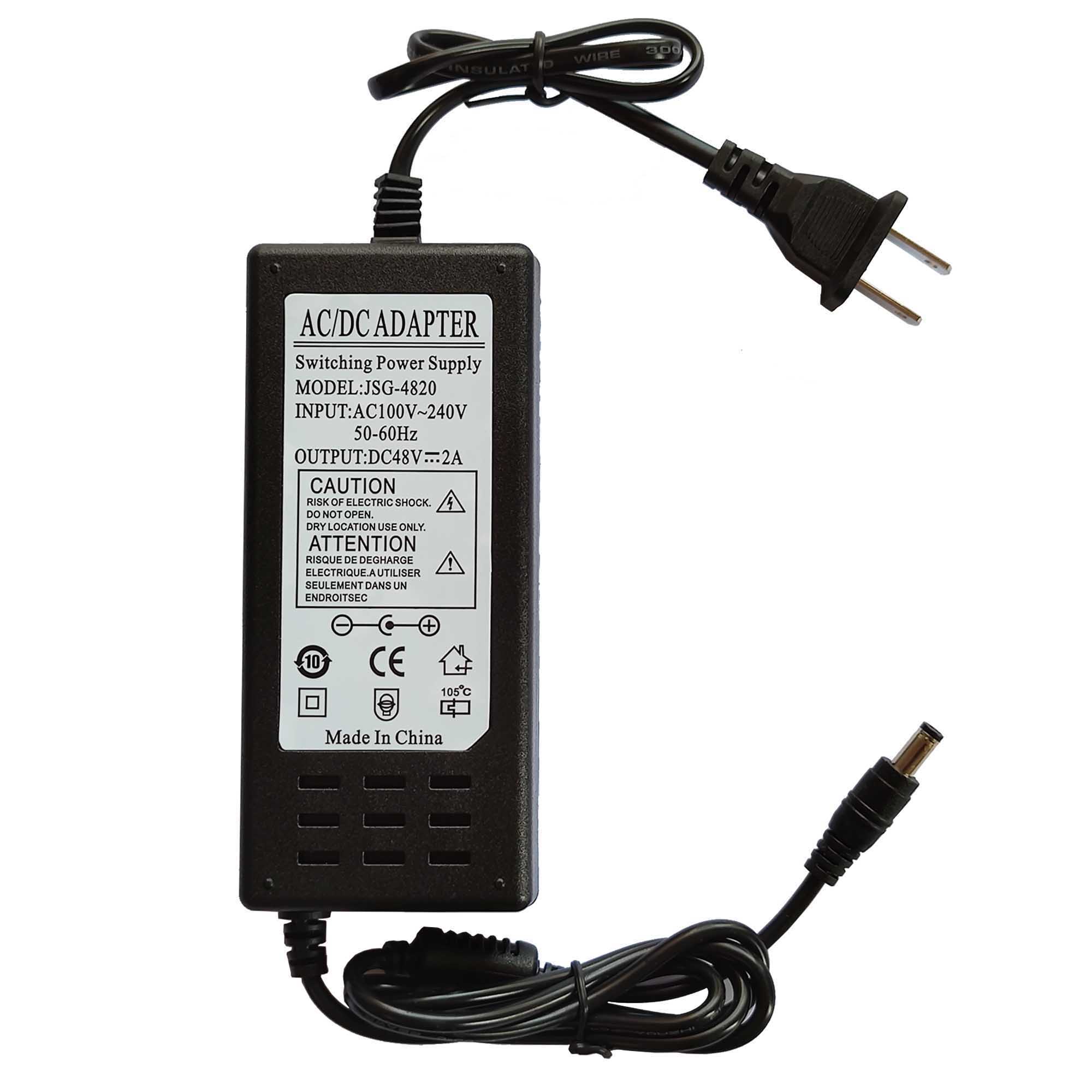100-240V AC To DC 48V 2A Power Adapter Supply Charger Adapter 5.5mm X 2.5mm Plug US EU AU Plug 48V/2A 5.5mm X 2.1mm