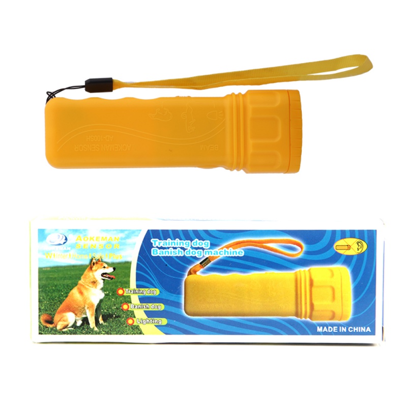 25khz Ultrasonic Dog Repeller Trainer Device with LED Light 3 in 1 Anti Barking Stop Bark Handheld No Battery Dog Training