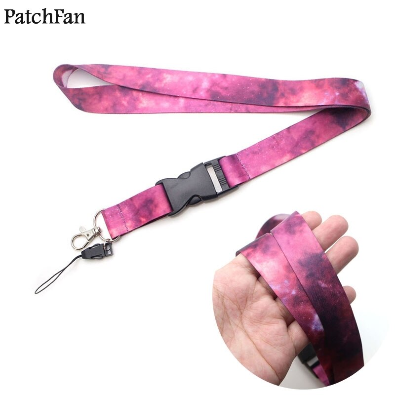 Patchfan Nutural Nebula sterrenhemel sleutelhanger lanyard singels lint neck strap stof para id badge telefoon houders ketting A1161