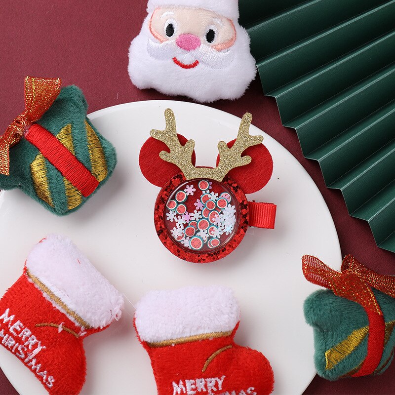 Mignon épingle à cheveux pince à cheveux pour filles bébé enfants épingles à cheveux joyeux noël épingles à cheveux femmes fête Barrettes cheveux accessoires chouchous: 08