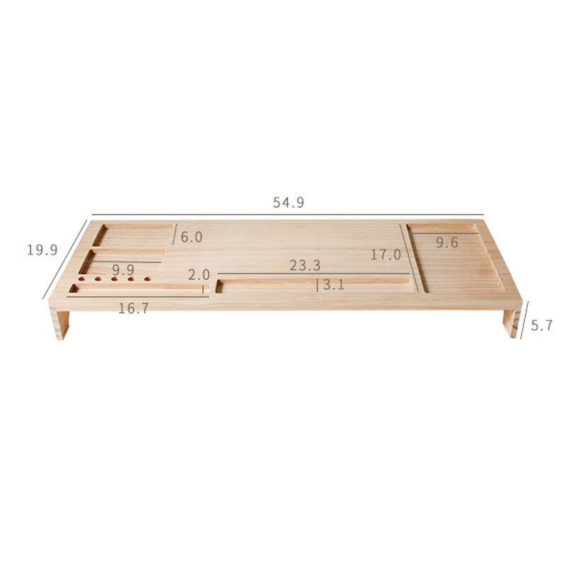 Desk Computer Keyboard Stationery Holder Wooden Office School Supplies Desk Accessories Organizer Stationery Holder: multifunction