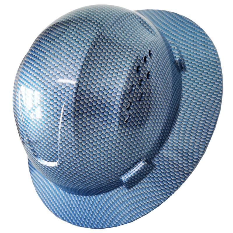 DARLINGWELL Full Brim Hard Hat FRP Safety Helmet Vents Blue Carbon Fiber Pattern Work Construction Hat Railway Metallurgy Mine: Default Title