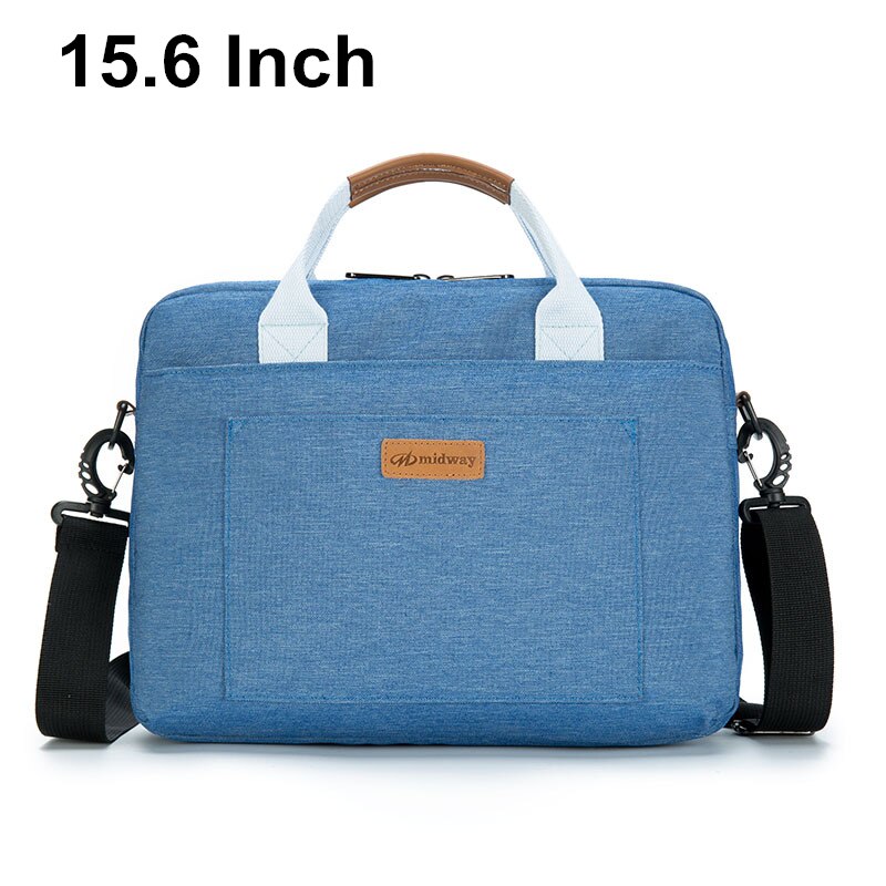 Laptop Briefcase Women Men Waterproof 5D Air Cushion Shock-proof Notebook Bag for Macbook 13 14 15.6 17.3 Inch: Blue 15.6inch