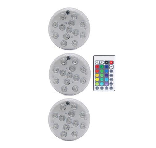Flytande poollampor 16 färger dränkbara led-lampor med magnet och sugkopp dammfontän undervattensled nattlampa: 3 st