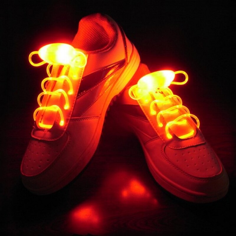 Led Sport Veters Flash Light Up Glow Stick Strap Schoenveters Party Club Running Multicolor Batterij Aangedreven Knippert Schoenveter M: Oranje