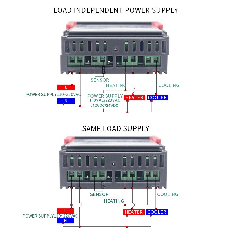 STC-1000 12V 24V 220V Digital Temperature Controller Thermostat Thermoregulator incubator Relay LED 10A Heating Cooling