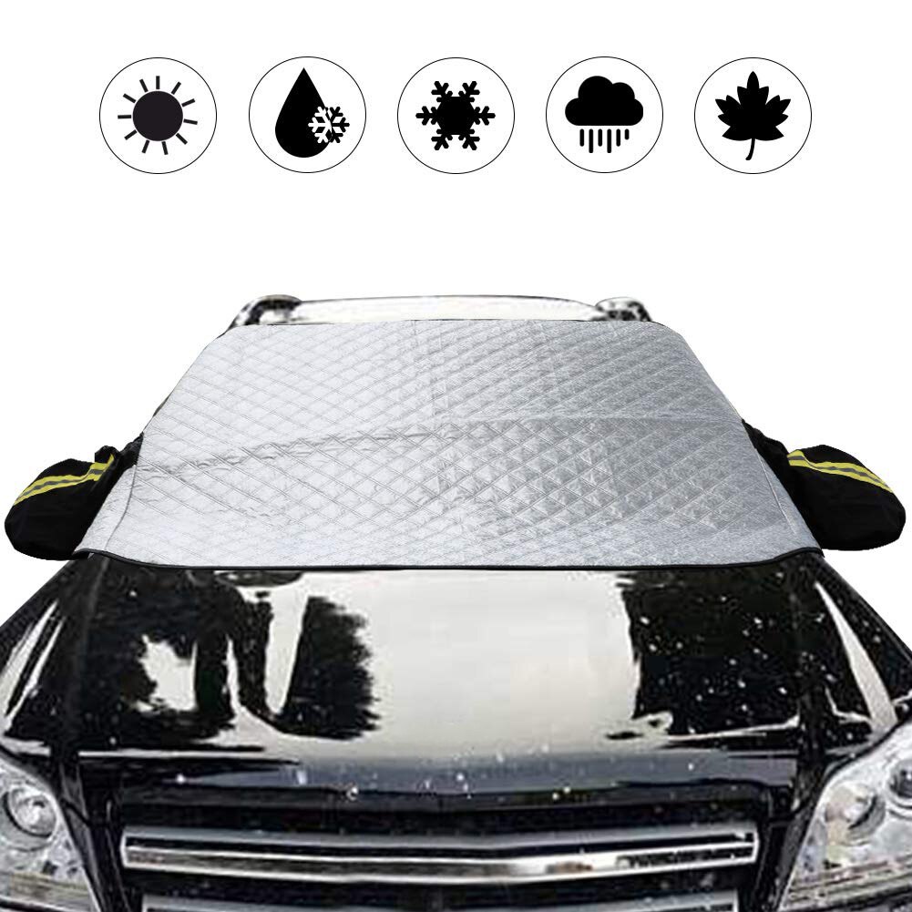 Anti-sneeuwbedekking voor de voorruit van een auto, anti-ultraviolette afdekking voor de voorruit van een auto plus twee reflectoren