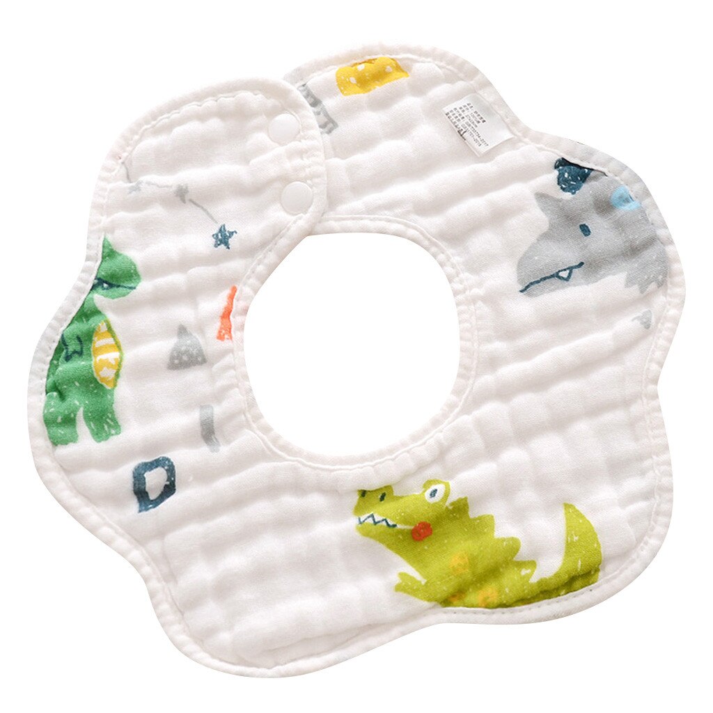 Baby Cartoon Slabbetjes Katoen Pasgeboren Baby Zachte 360 Graden Roterende Slabbetjes Speeksel Handdoek Speeksel Druipt Slabbetjes Baby Feed Burp Doeken: L