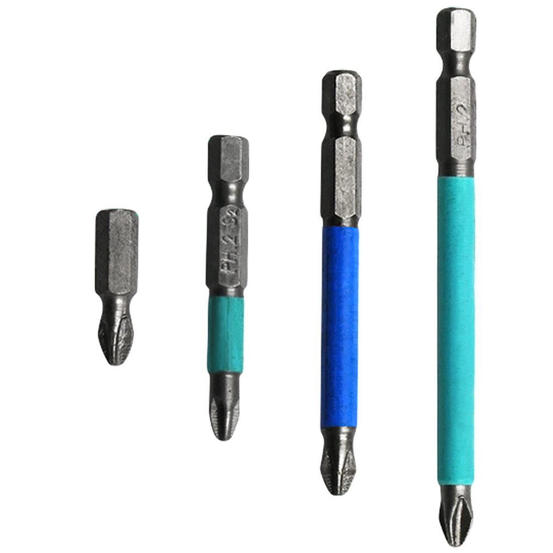 25mm/50mm/70mm/90mm PH2 Strong Magnetic Single Head Cross Screwdriver Bit Non-slip 1/4" Hex Shank Drill Bit