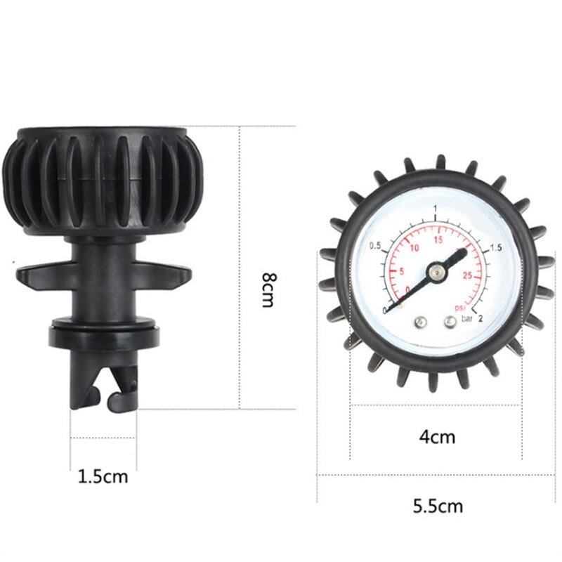 Kayak Barometer,30PSI Rubber Dinghy Air Pressure Gauge Measurement Inflatable Boat Kayak Single Barometer with Hand Pump