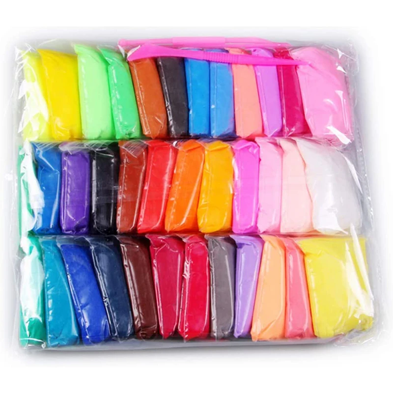 36 Colors Polymer Light Clay Children Fluffy Soft Plasticine Toy Modelling Clay Playdough Slimes Toys DIY Clay Kid